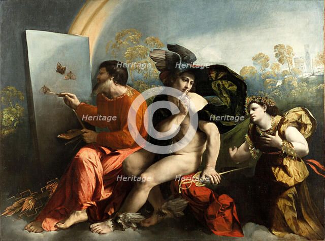 Jupiter, Mercury and the Virtue (Jupiter Painting Butterflies). Artist: Dossi, Dosso (ca. 1486-1542)