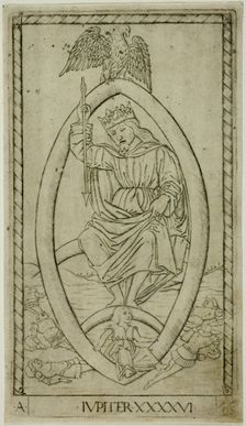 Jupiter, plate 46 from Planets and Spheres, c.1465. Creator: Unknown