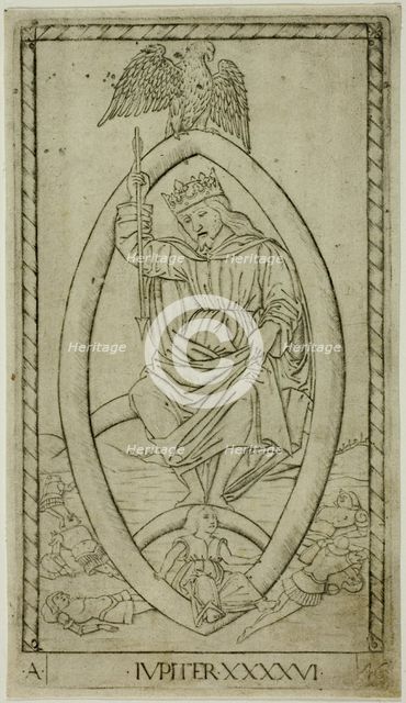 Jupiter, plate 46 from Planets and Spheres, c.1465. Creator: Unknown.
