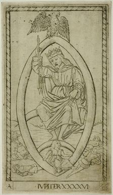 Jupiter, plate 46 from Planets and Spheres, c.1465. Creator: Unknown