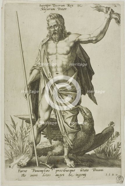Jupiter, plate 2 from Parnassus Biceps, 1601. Creator: Robert Boissard.