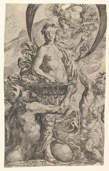 Jupiter, Pluto and Neptune Offering their Riches to Fortune, 1624. Creator: Pierre Brebiette