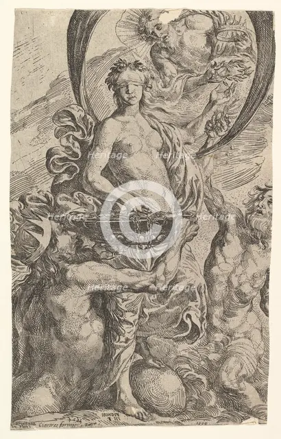 Jupiter, Pluto and Neptune Offering their Riches to Fortune, 1624. Creator: Pierre Brebiette.