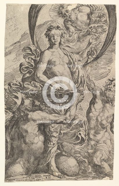 Jupiter, Pluto and Neptune Offering their Riches to Fortune, 1624. Creator: Pierre Brebiette.