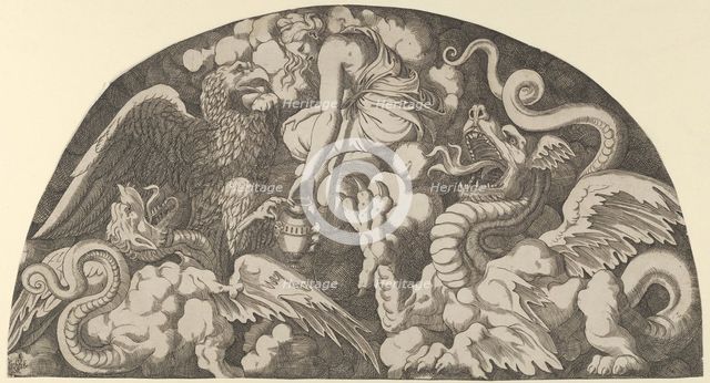 Jupiter's Eagle Bringing Water of the Styx to Psyche, 1540-56. Creator: Leon Davent.