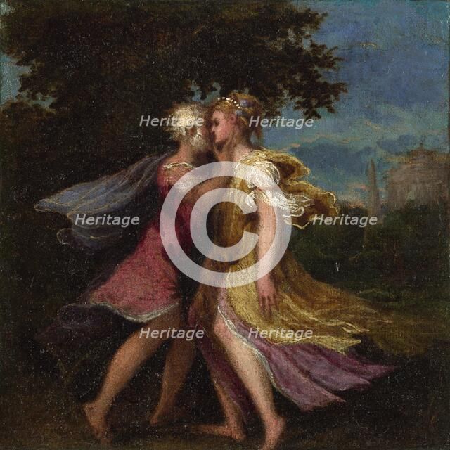 Jupiter seducing Callisto, c. 1550. Artist: Schiavone, Andrea (ca. 1520-1582)