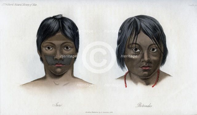 Juri and Botocudos, of the Brasilio-Guarani nation, 1848. Artist: Unknown