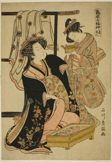 Jurojin, from the series "The Seven Gods of Good Fortune (Adesugata Shichifukujin)", c. 1770/76. Creator: Ishikawa Toyonobu