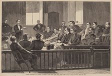 Jurors Listening to Counsel, Supreme Court, New City Hall, New York, published 1869. Creator: Winslow Homer