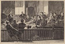 Jurors Listening to Counsel, Supreme Court, New City Hall, New York, published 1869. Creator: Winslow Homer