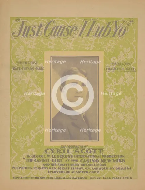 'Just 'cause I lub yo'', 1900. Creator: Unknown.