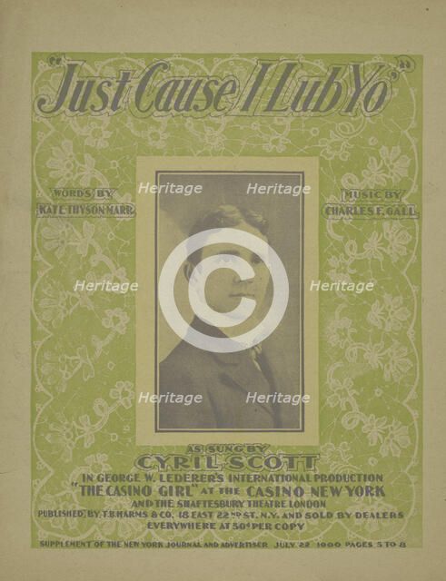 'Just 'cause I lub yo'', 1900. Creator: Unknown.