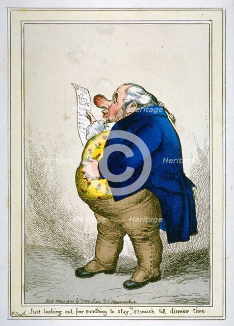'Just looking out for somthing [sic] to stay my stomach till dinner time', 1830. Artist: William Heath