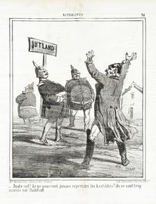 Juste Ciel! Ils ne pourront jamais reprender les hostilités! Ils se sont trop nourris sur..., 1864. Creator: Cham