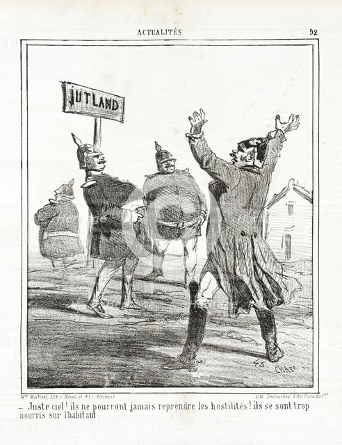 Juste Ciel! Ils ne pourront jamais reprender les hostilités! Ils se sont trop nourris sur..., 1864. Creator: Cham.