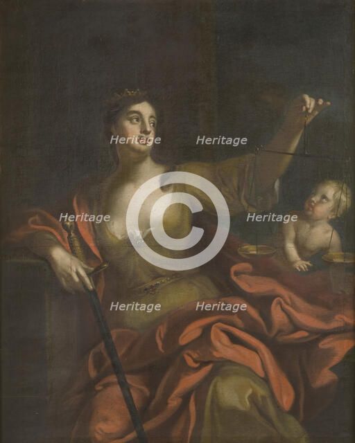 Justitia and Aequitas, early-mid 18th century. Creator: Georg Engelhard Schroder.