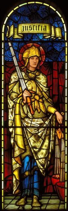 Justitia (Justice), 1894-1895. Creators: Sir Edward Coley Burne-Jones, Morris & Co