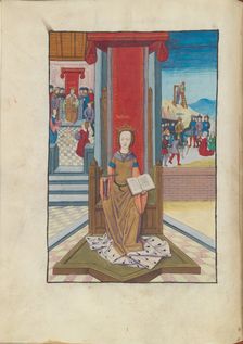 Justitia (Justice) from Margareta Philosophica, 16th century. Creator: Reisch, Gregor, (after)