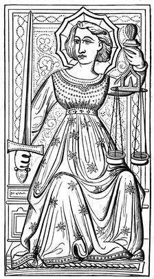 Justice tarot card, 14th century, (1870)