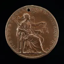 Justice with Sword and Scales [reverse], 1623. Creator: Abraham Dupre