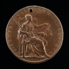 Justice with Sword and Scales [reverse], 1623. Creator: Abraham Dupre
