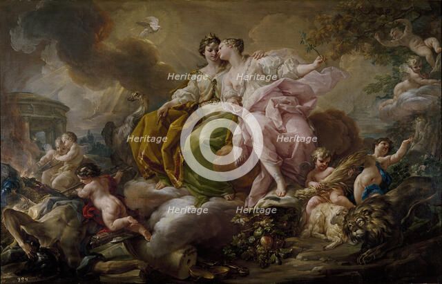 Justice and Peace. Artist: Giaquinto, Corrado (1703-1766)