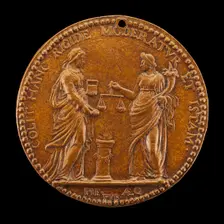 Justice and Piety at an Altar [reverse], 1601. Creator: Nicolas-Gabriel Jacquet