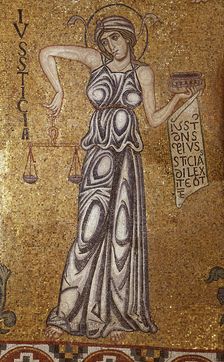 Justice (Detail of Interior Mosaics in the St. Mark's Basilica), 12th century. Artist: Byzantine Master