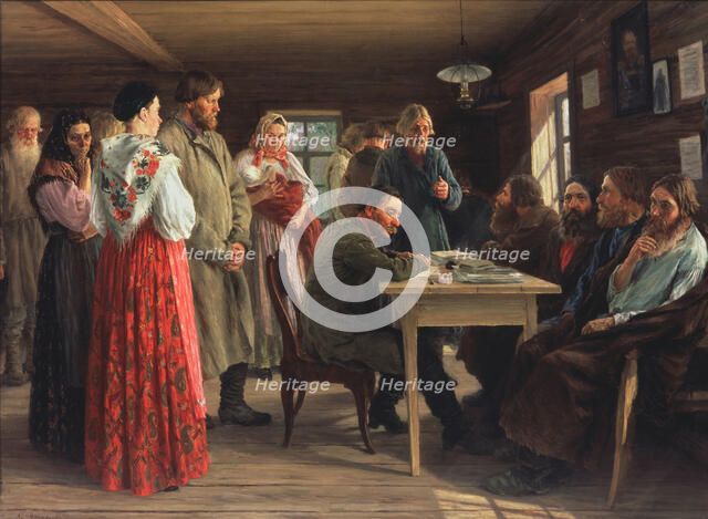 Justice of the Peace, 1888. Artist: Zoshchenko, Mikhail Ivanovich (1857-1907)