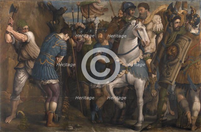 Justice of Titus Manlius Torquatus. (Giudizio di Manlio Torquato), c1550-1560. Creator: Campi, Antonio (c. 1522-1587).