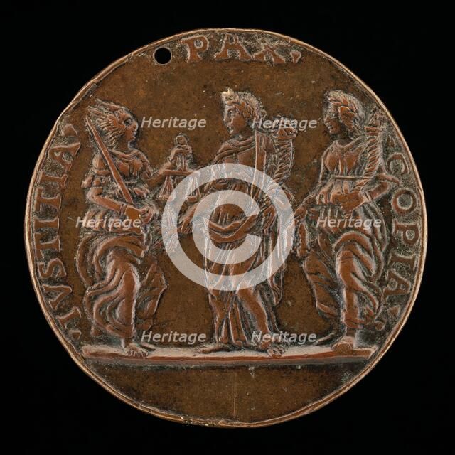Justice, Peace, and Abundance [reverse], c. 1480/1486. Creator: Niccolo Fiorentino.