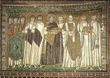 Justinian and his entourage Mosaic Church of San Vitale in Ravenna