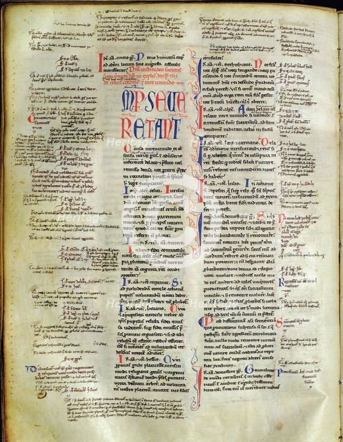 Justinian Codex, copy in parchment of the 13th century, it contains the first nine books of the c…