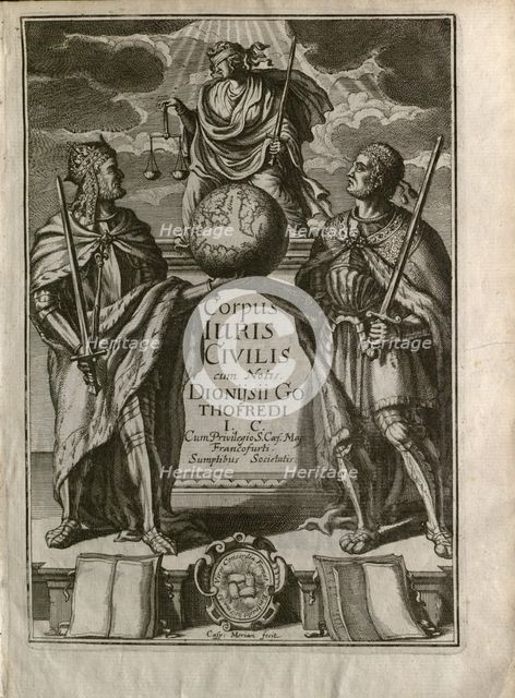 Justinianus Corpus Iuris Civilis (Body of Civil Law). Frontispiece, 1663.