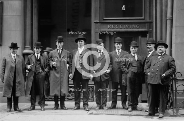 K.J. Ferry, T. Kennedy, Frank Hayes, T. Haggerty, M. Dougherty, F. Farrington, John Mack..., 1912. Creator: Bain News Service.