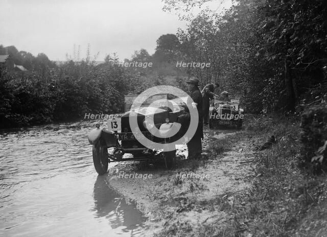 OM of JA Andrews and Austin Ulster competing in the JCC Lynton Trial, 1932. Artist: Bill Brunell.