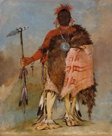 Om-pah-tón-ga, Big Elk, a Famous Warrior, 1832. Creator: George Catlin