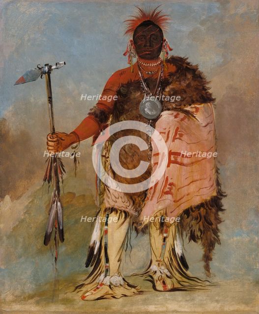 Om-pah-tón-ga, Big Elk, a Famous Warrior, 1832. Creator: George Catlin.
