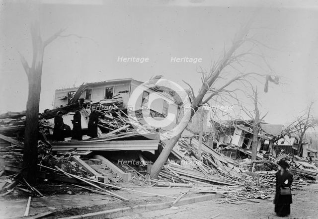 Omaha - 35th & Cass after cyclone, between c1910 and c1915. Creator: Bain News Service.