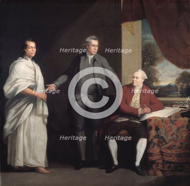Omai, Joseph Banks and Dr Daniel Solander, c1775-6. Creator: William Parry.