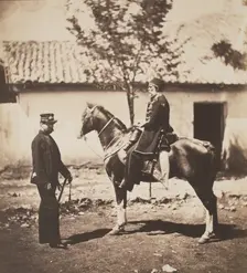 Omar Pacha and Col. Simmons Attached to the Turkish Head Quarters, c1855. Creator: Roger Fenton