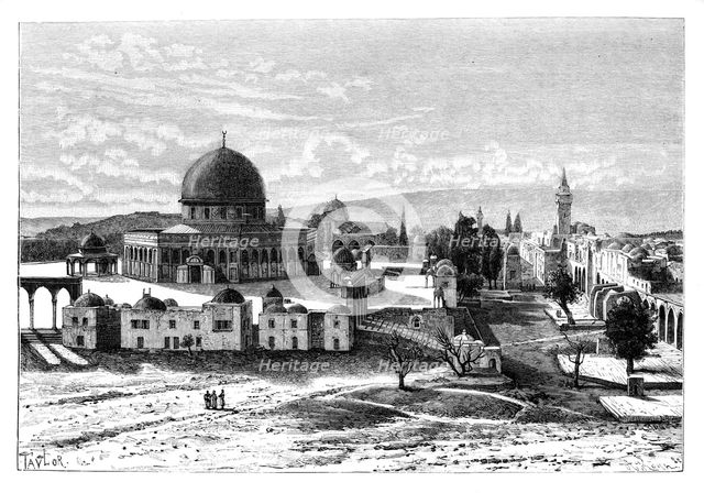 Omar's Mosque, Jerusalem, Israel, 1895.Artist: Armand Kohl