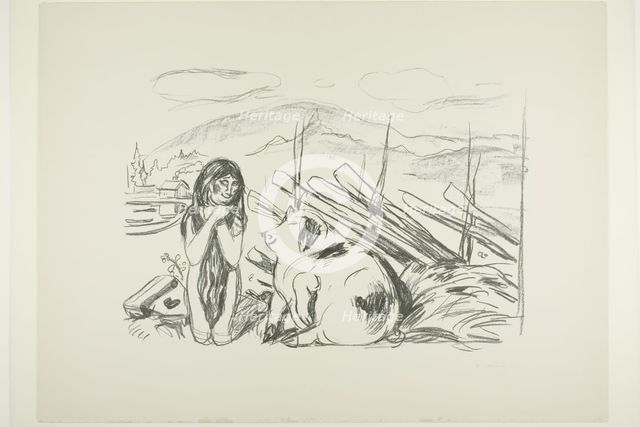 Omega and the Pig, 1908/09. Creator: Edvard Munch.