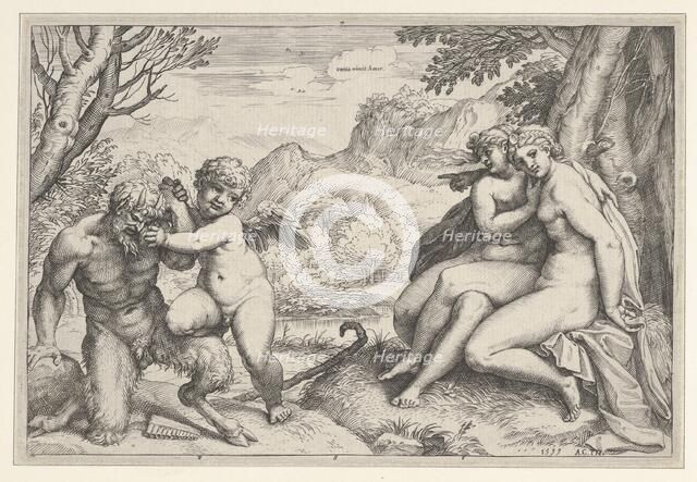 Omnia Vincit Amor, 1599. Creator: Agostino Carracci.