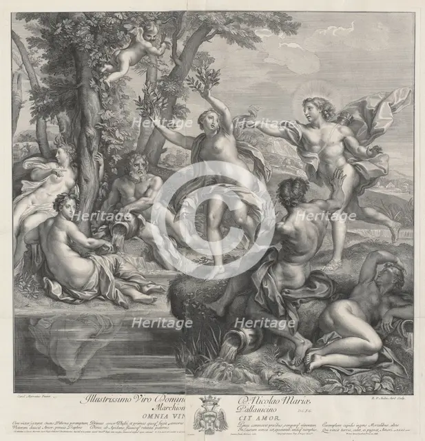 Omnia Vincit Amor [Apollo and Daphne], 1728. Creator: Robert van Audenaerde.
