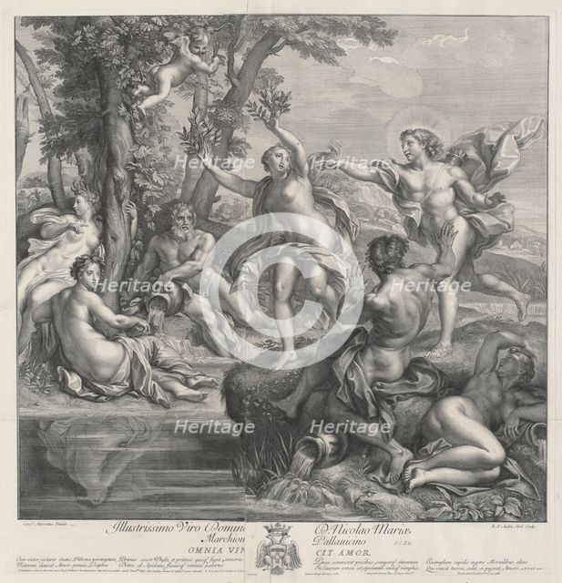 Omnia Vincit Amor [Apollo and Daphne], 1728. Creator: Robert van Audenaerde.