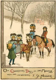 "On Christmas Day in the Morning", with the Compliments of St. Nicholas 1883. Creator: Unknown