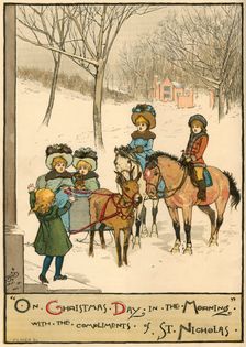 "On Christmas Day in the Morning", with the Compliments of St. Nicholas 1883. Creator: Unknown
