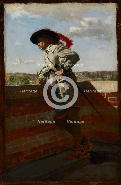 On a Terrace, 1867. Creator: Ernest Meissonier (French, 1815-1891).