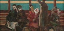On a Tram (Gossips), 1943. Creator: Bedrich Hoffstädter
